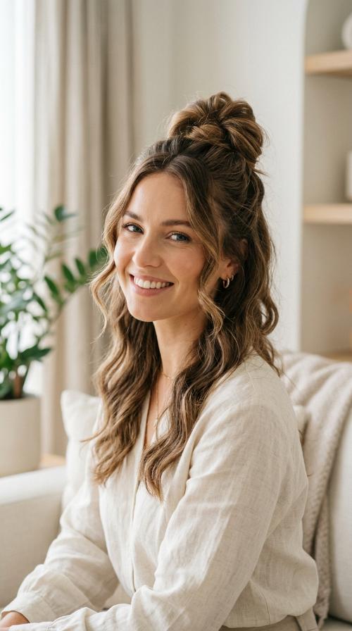 The Voluminous Half-Up Top Knot