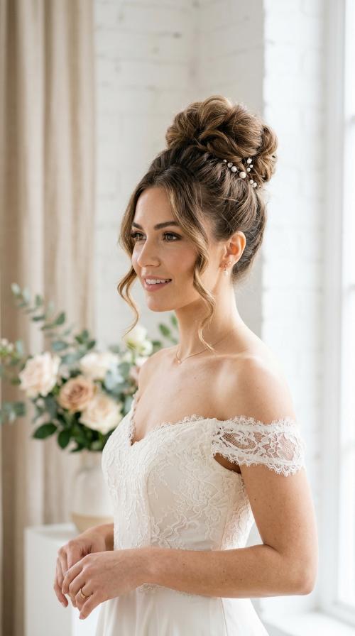 The Voluminous High Bun with Face-Framing Tendrils