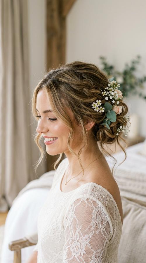 The Wispy Floral Messy Bun