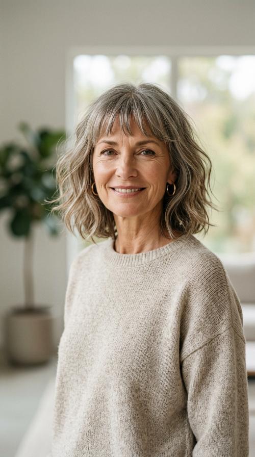 The Wispy Lob with Micro-Bangs
