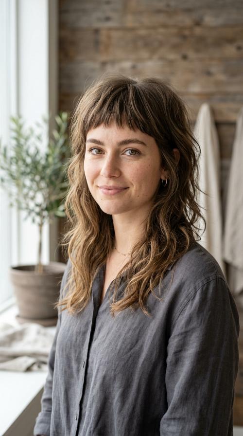 The Wolf Cut Lite with Choppy Micro Bangs