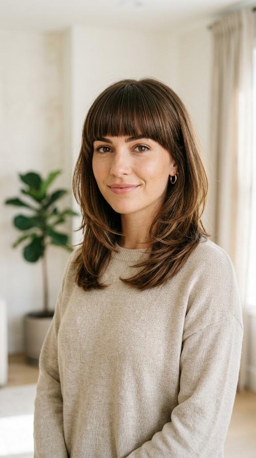 Thick Blunt Fringe with Internal Layers