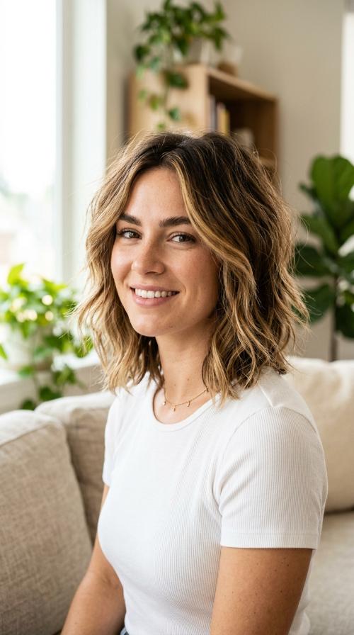 Tousled Layers with Honey Highlights