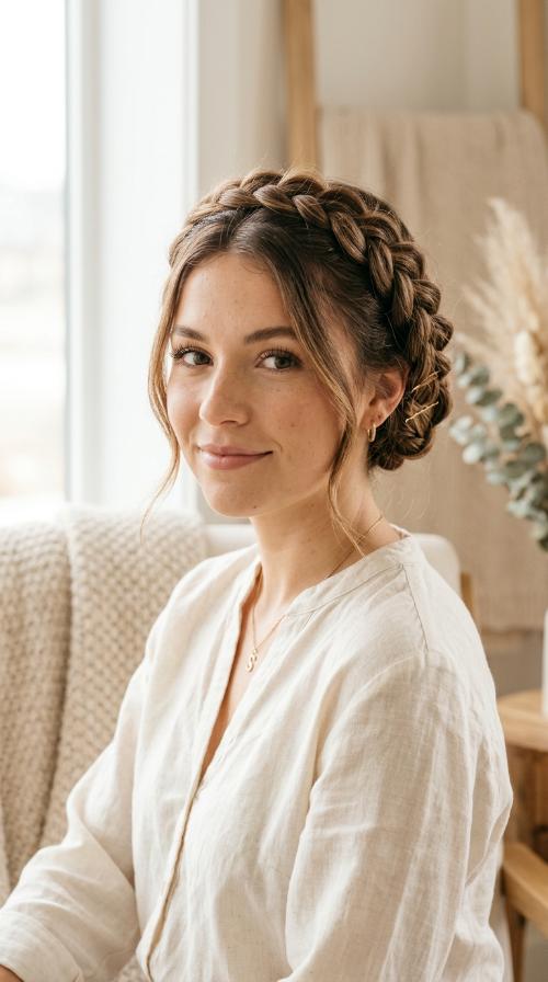 Tucked In Milkmaid Braids