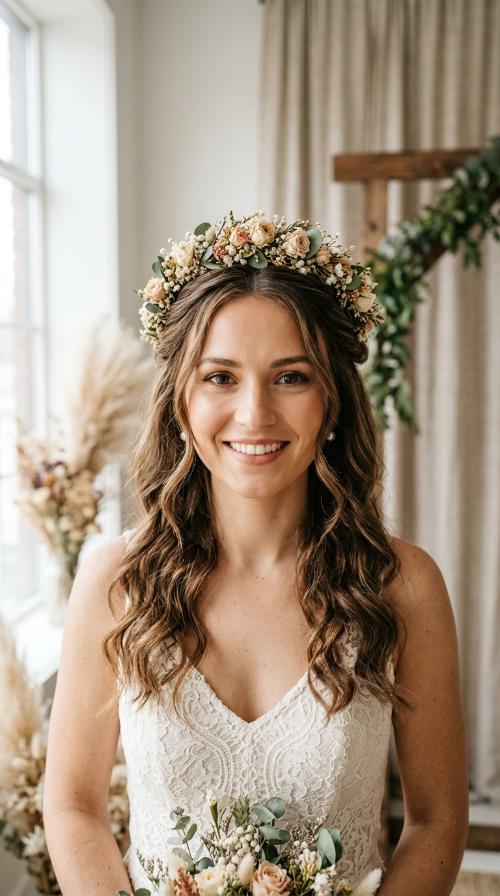 Twisted Boho Crown with Floral Accents