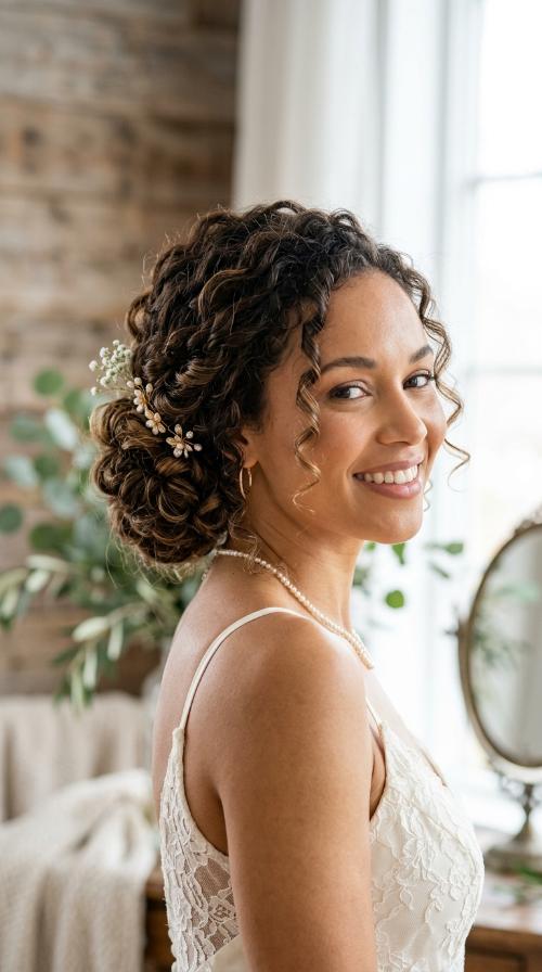 Twisted Chignon for Curly Hair