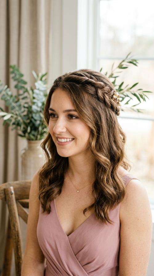 Twisted Crown Half-Up Style