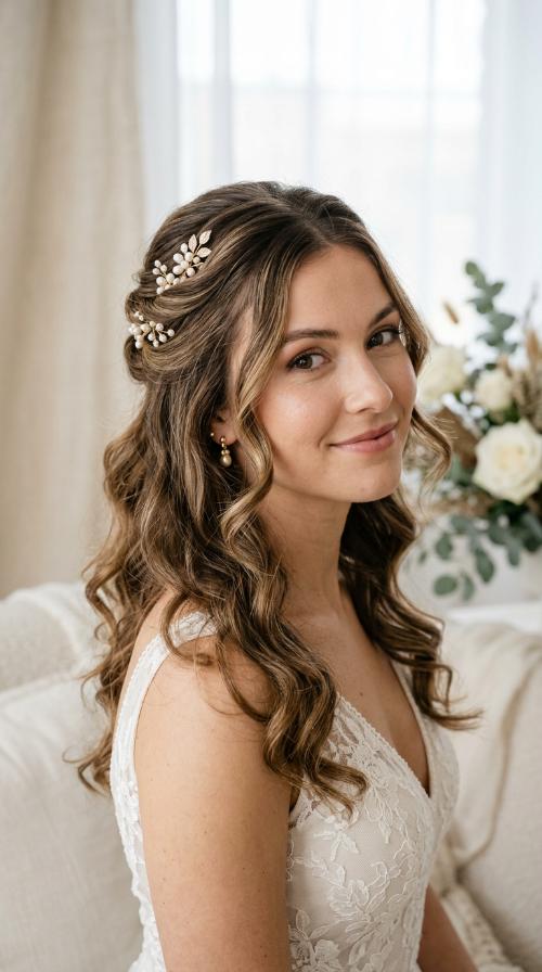 Twisted Crown with Pearl Pins