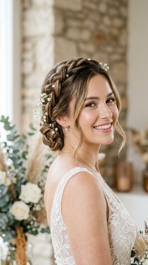 Twisted Low Crown Braid