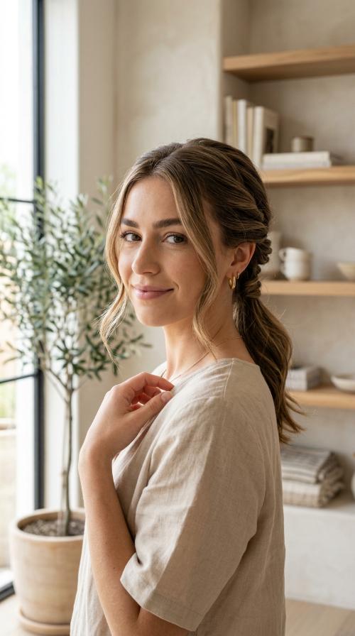 Twisted Low Ponytail Updo