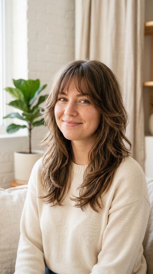 V-Cut Layers with Wispy Fringe
