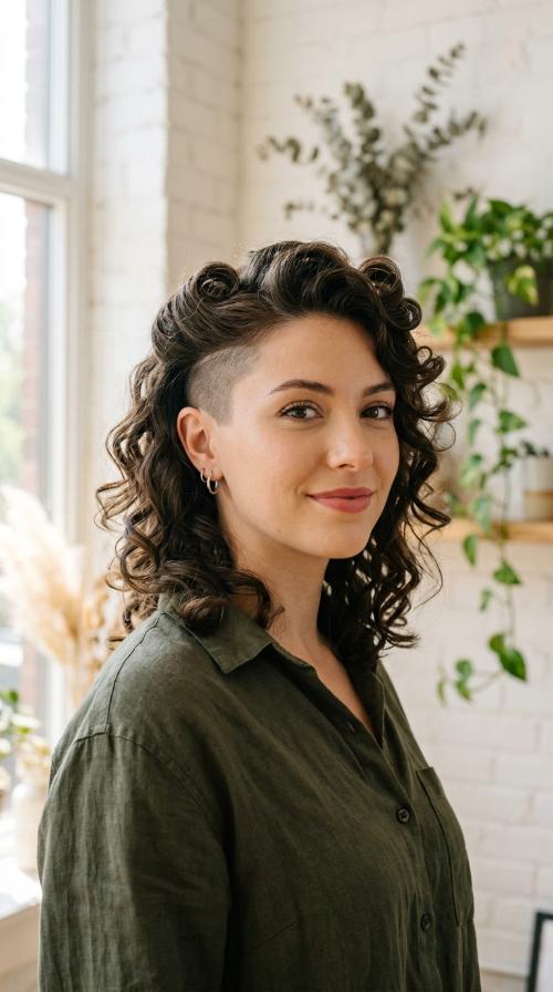Vintage Pin-up Curls with Modern Undercut