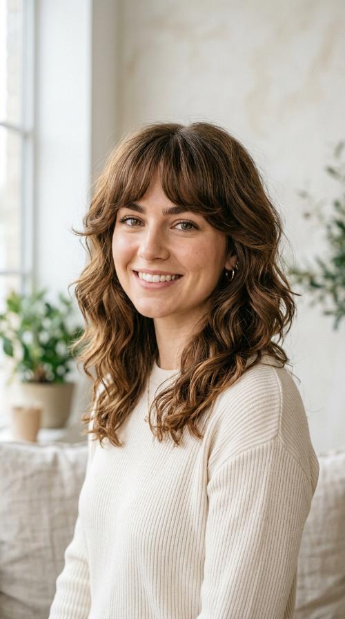 Voluminous Bottleneck Bangs