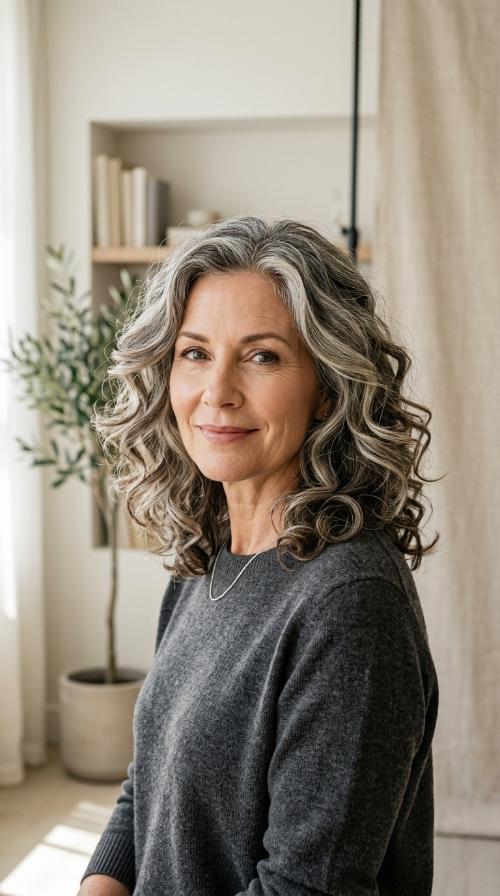 Voluminous Curled Mid-Length