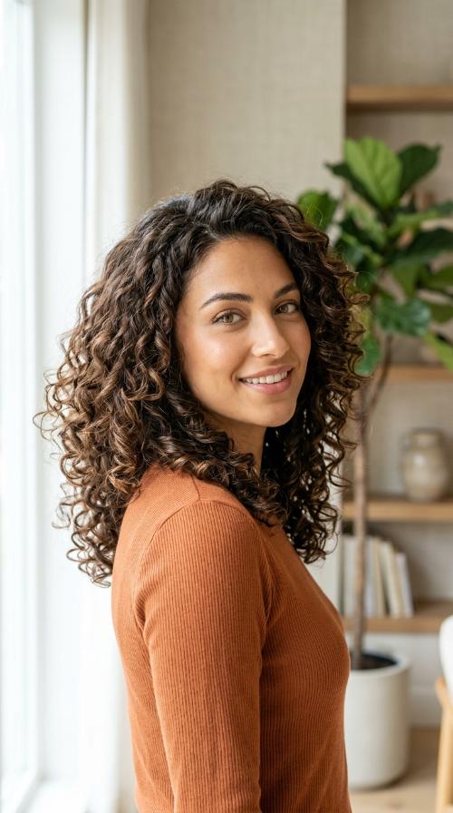 Voluminous Curls for Medium Hair