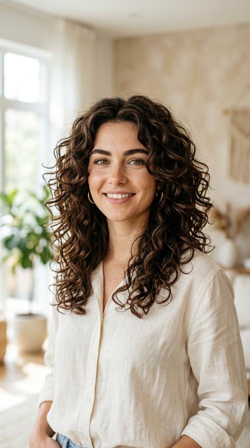 Voluminous Curls with Deep Layers