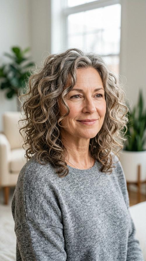 Voluminous Curls with Face Framing