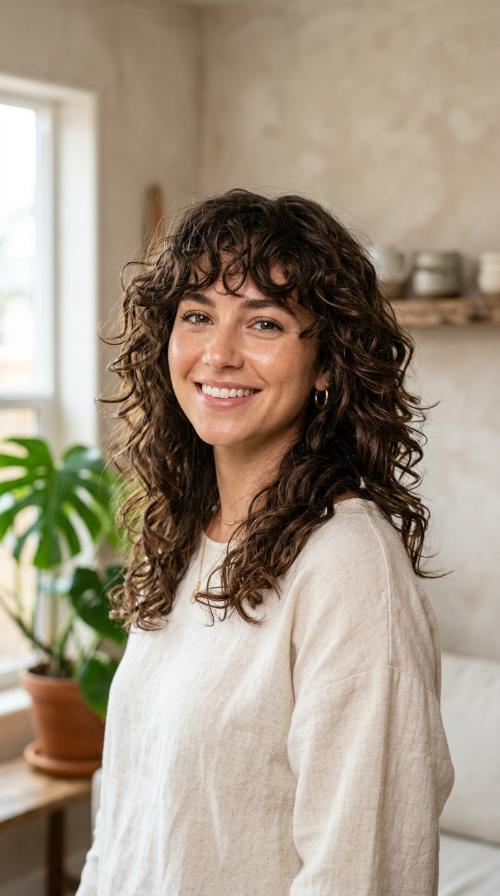 Voluminous Curls with Layers