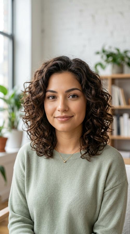 Voluminous Curls with Soft Tapered Ends