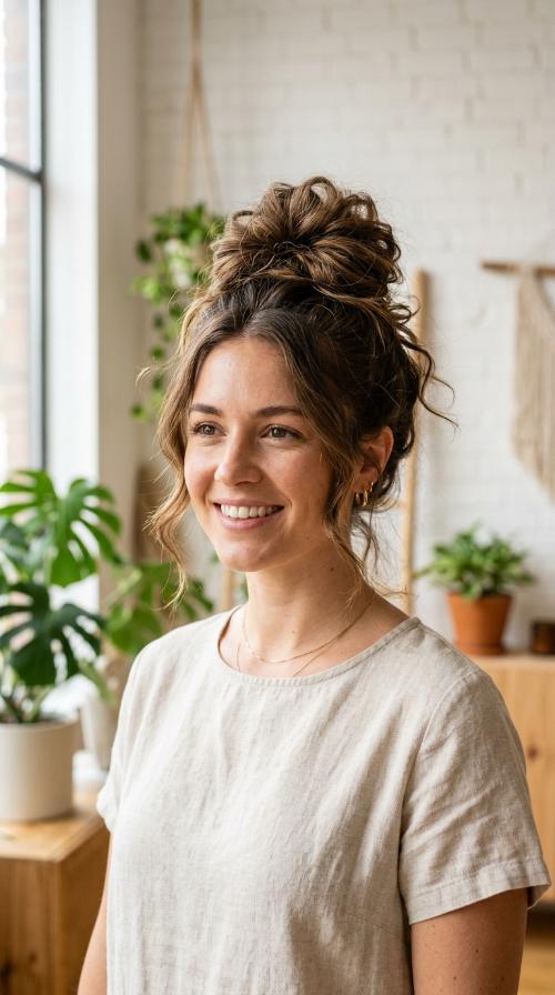 Voluminous Messy Top Knot