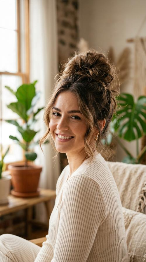 Voluminous Messy Top Knot