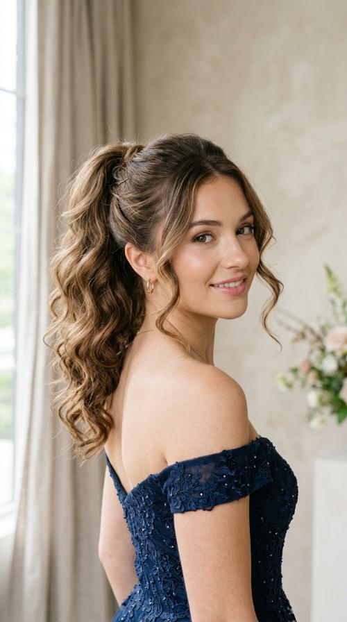 Voluminous Ponytail with Soft Texture