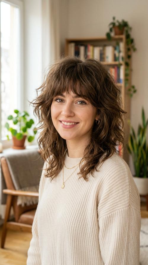Voluminous Shag with Bangs