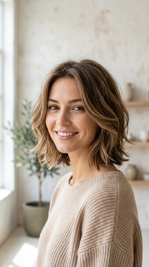 Voluminous Shoulder-Length Layers