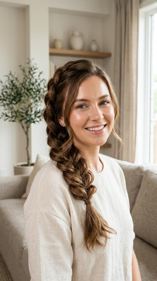 Voluminous Side Braid