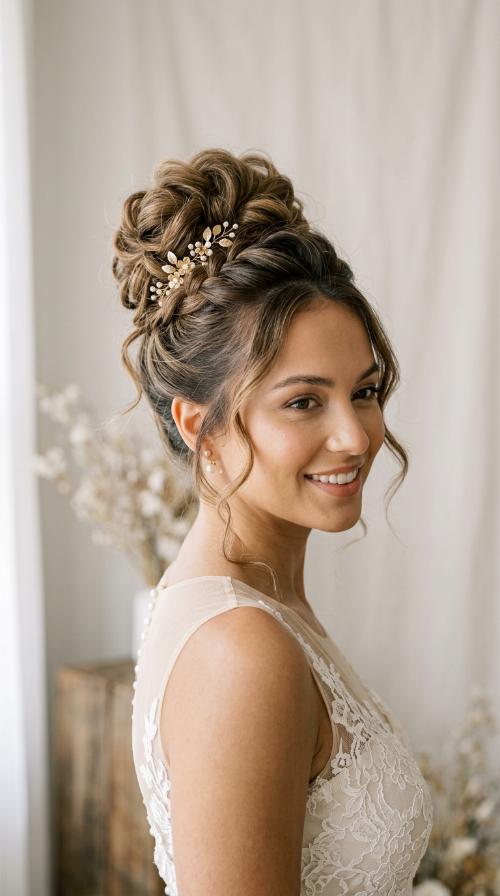Voluminous Textured High Bun