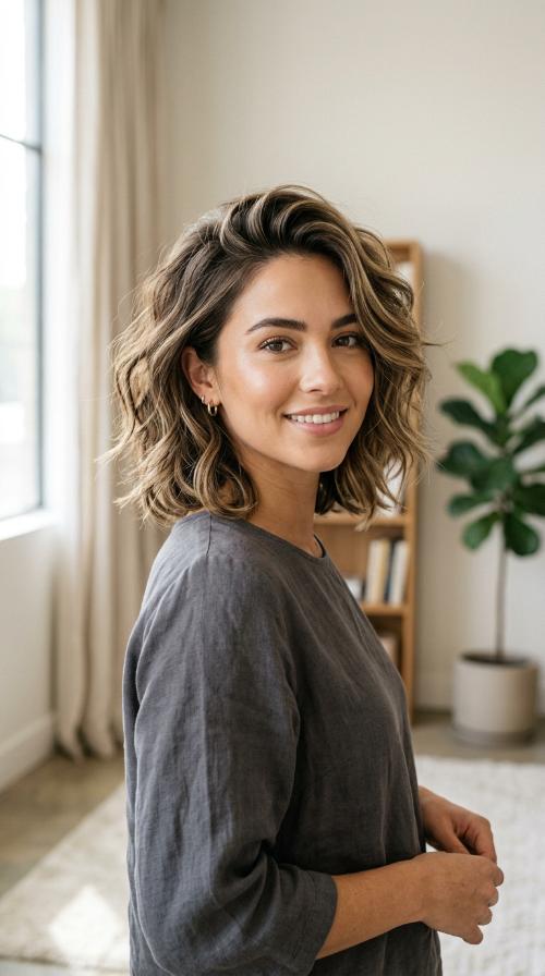 Voluminous Wavy Layered Bob
