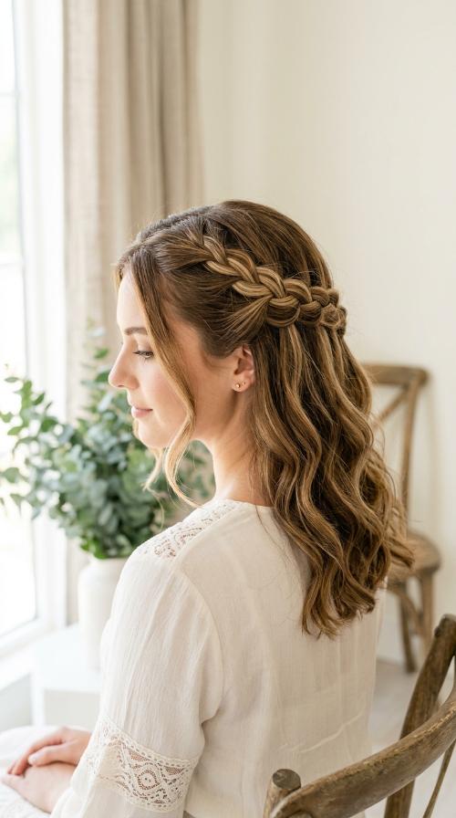Waterfall Braid with Loose Ends