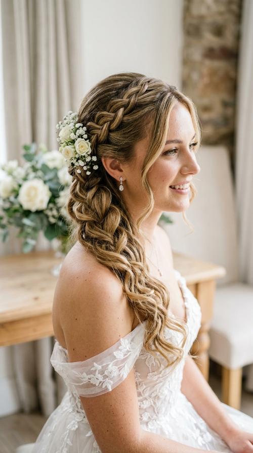 Waterfall Braid with Loose Spirals