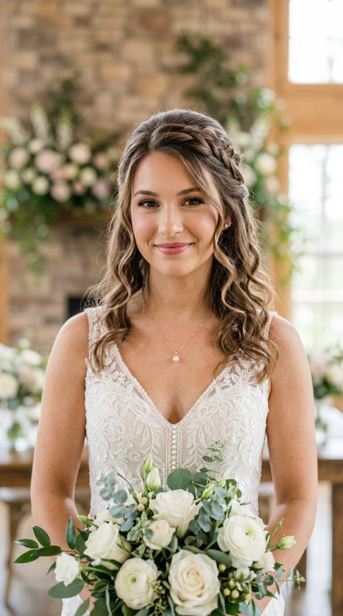 Waterfall Braid with Romantic Curls