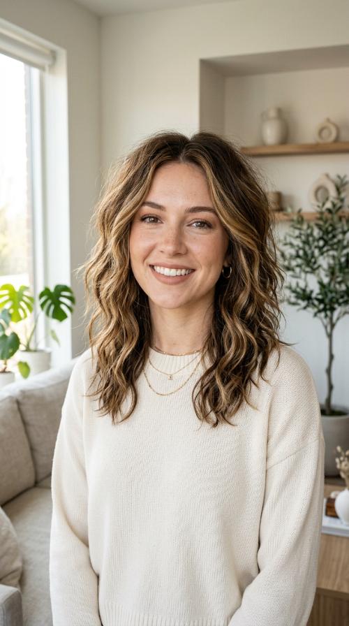 Wavy Choppy Cut with Highlights