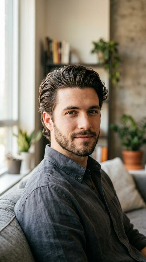 Wavy Volume Slick Back