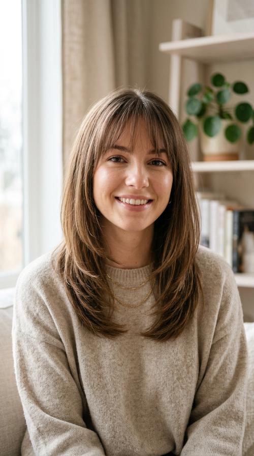 Wispy Bangs and Long Layers