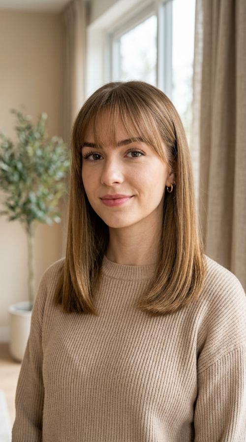 Wispy Bangs and Straight Lengths