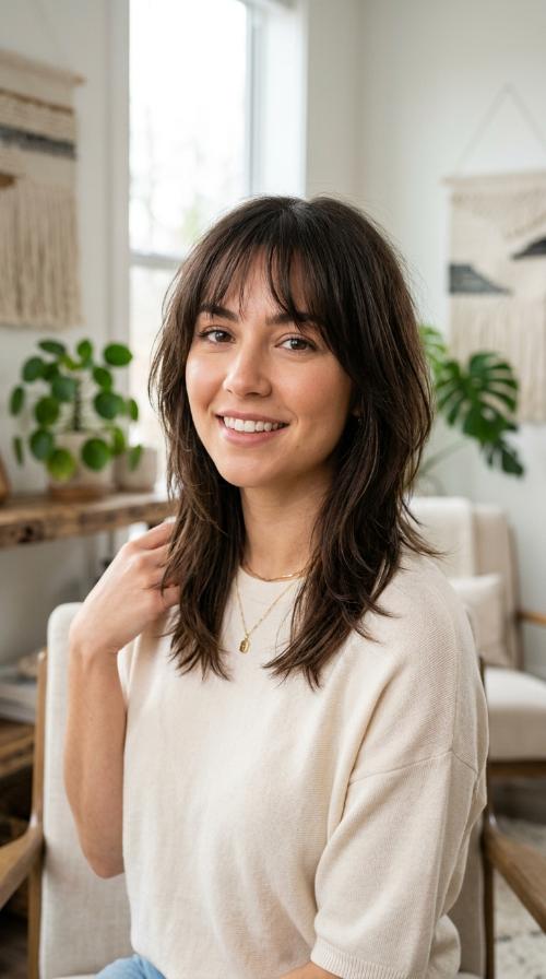 Wispy Bangs and Tapered Ends