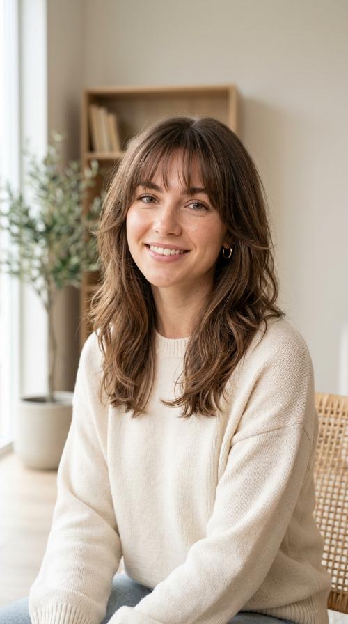 Wispy Bangs with Soft Face-Framing Layers