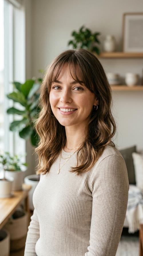 Wispy Bangs with Soft Waves