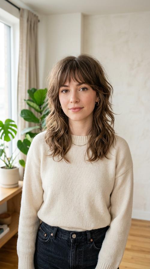 Wispy Bangs Wolf Cut