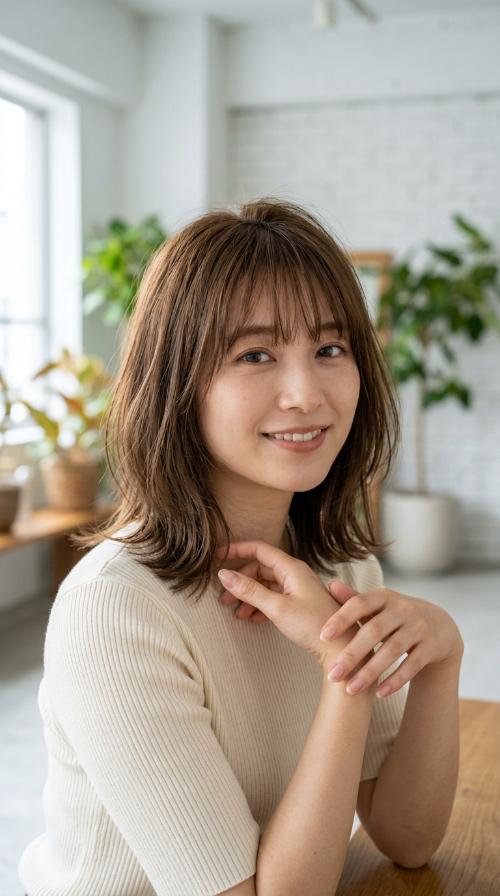 Wispy Fringe and Shoulder-Length Cut