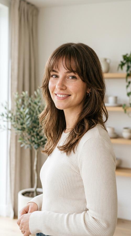 Wispy Fringe with Face-Framing Layers