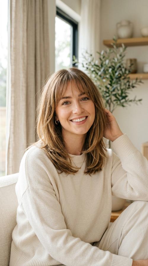 Wispy Fringe with Layered Length