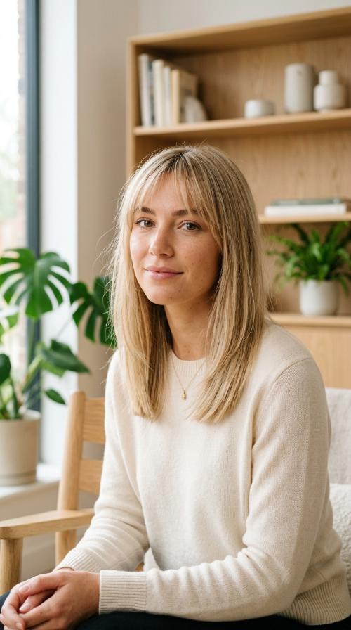 Wispy Fringe with Mid-Length Cut