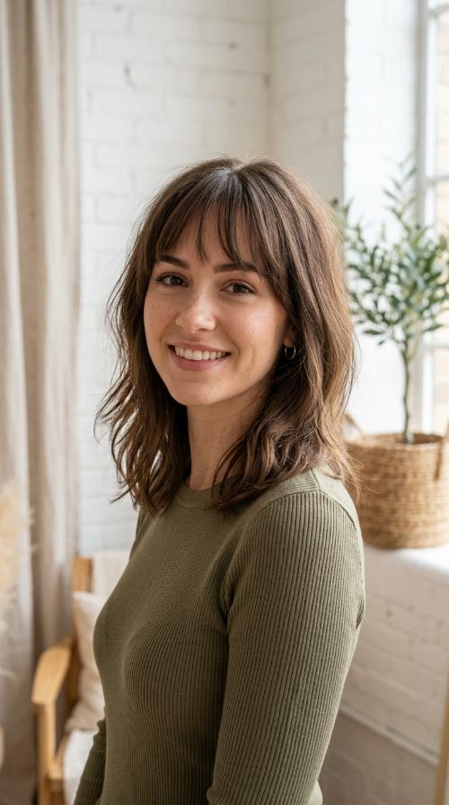 Wispy Fringe with Mid-Length Cut