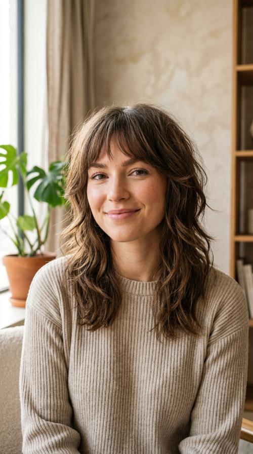 Wispy Fringe with Shaggy Layers