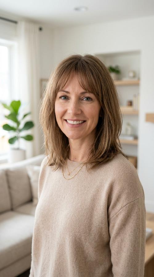 Wispy Fringe with Shoulder-Length Cut