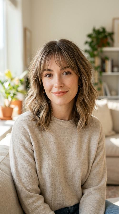 Wispy Fringe with Textured Lob